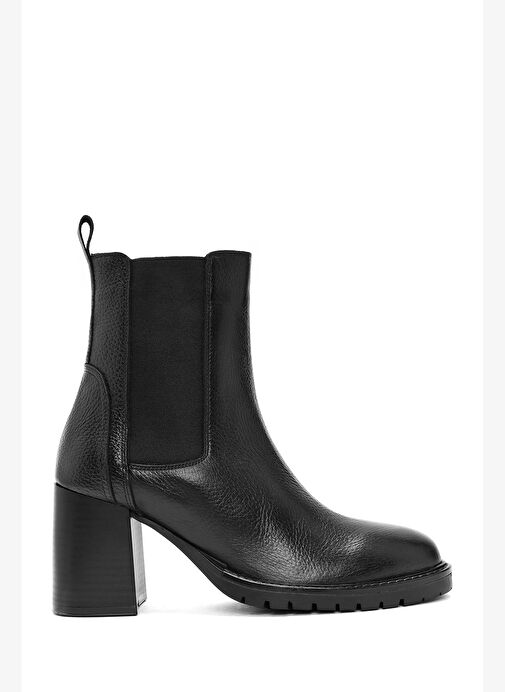 Kadın Siyah Kalın Topuklu Deri Chelsea Bot 25WFD1518FT - Görsel 2