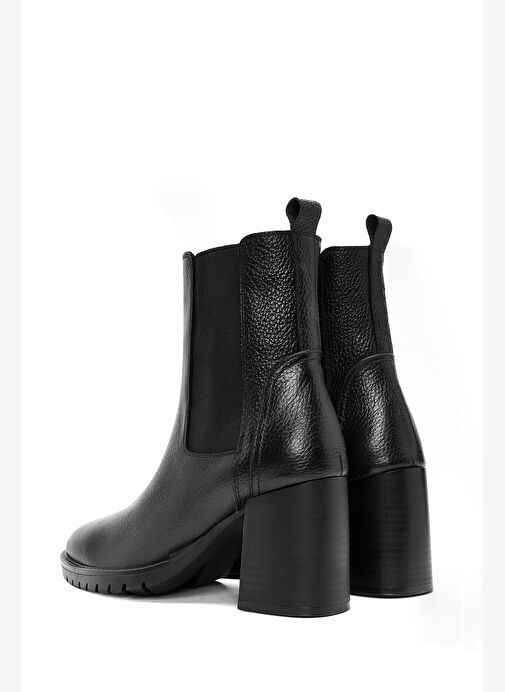 Kadın Siyah Kalın Topuklu Deri Chelsea Bot 25WFD1518FT - Görsel 8