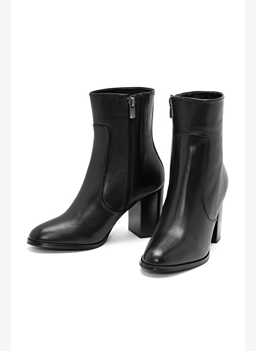 Derimod Derimod Kadın Siyah Fermuarlı Kalın Topuklu Deri Bot 24WFD152318 | Boyner Siyah - 2. görsel