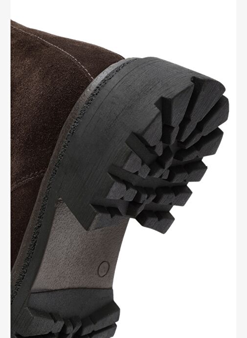 Kadın Kahverengi Fermuarlı Kalın Tabanlı Süet Deri Postal Bot 25WFD151010 - Görsel 9