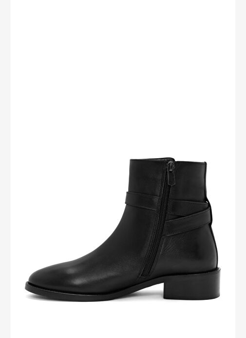 Kadın Siyah Fermuarlı Deri Bot 25WFD150918 - Görsel 3