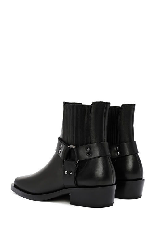 Kadın Siyah Toka Detaylı Deri Kovboy Bot 24WFD151818 - Görsel 7