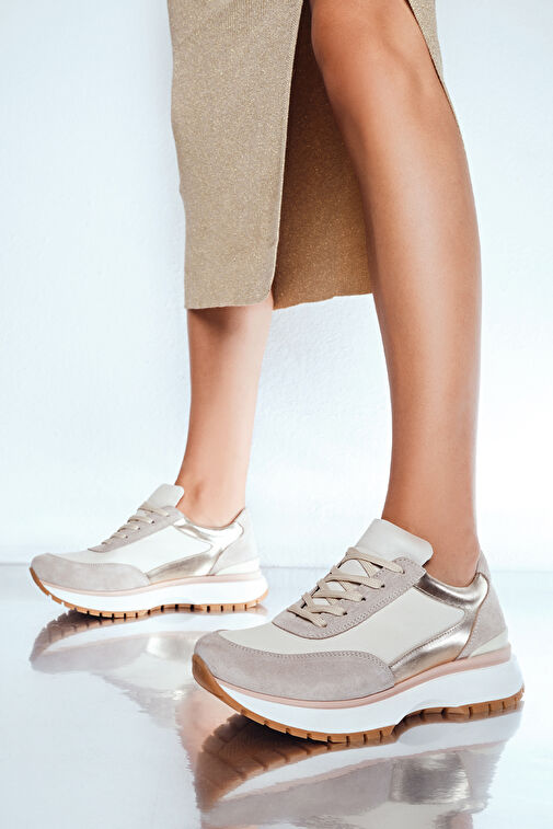 Derimod Siyah-Gri Kadın Deri Sneaker 24WFD370414 - Görsel 2