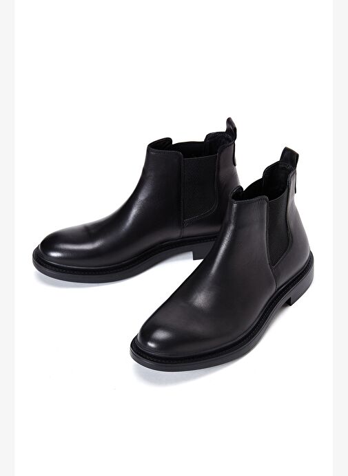 Erkek Siyah Deri Chelsea Bot 25WFD640018 - Görsel 4