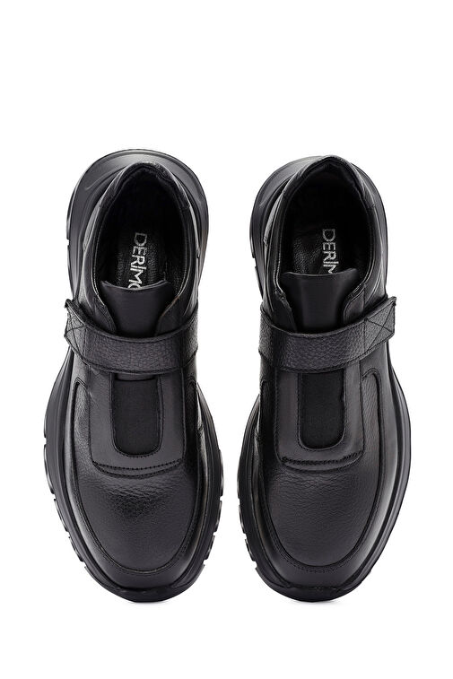 Erkek Siyah Bantlı Deri Sneaker 24WFD640914 - Görsel 8