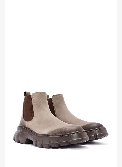 Erkek Bej Nubuk Deri Chelsea Bot 25WFD6416V3 - Görsel 5