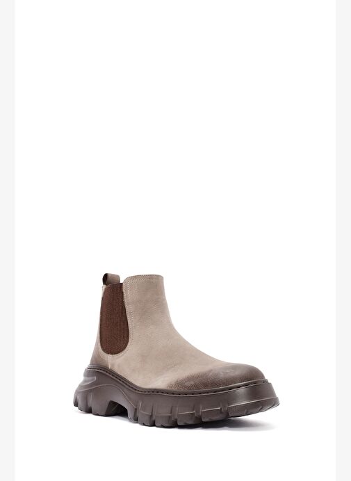 Erkek Bej Nubuk Deri Chelsea Bot 25WFD6416V3 - Görsel 8