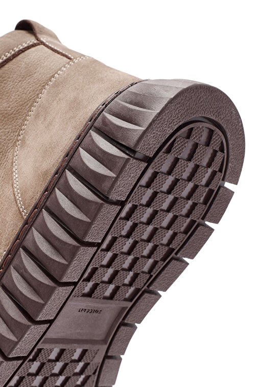 Erkek Bej Fermuarlı Bağcıklı Nubuk Deri Bot 24WFD6415V3 - Görsel 9