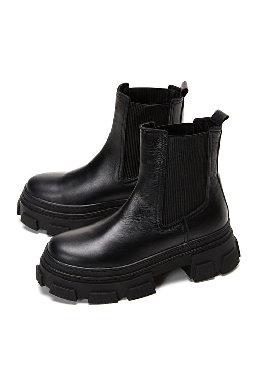 Derimod Derimod Kadın Siyah Kalın Taban Deri Chelsea Bot 24WFD130918 | Boyner Siyah - 7. görsel