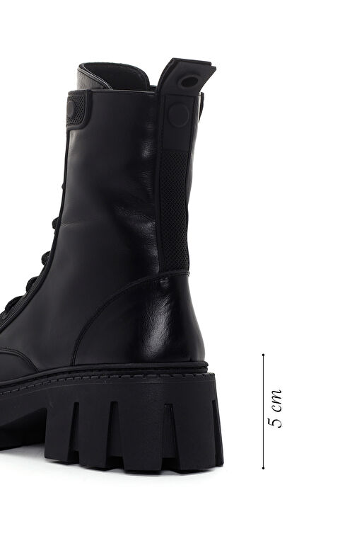 Kadın Siyah Fermuarlı Deri Postal Bot 24WFD1310MT - Görsel 3
