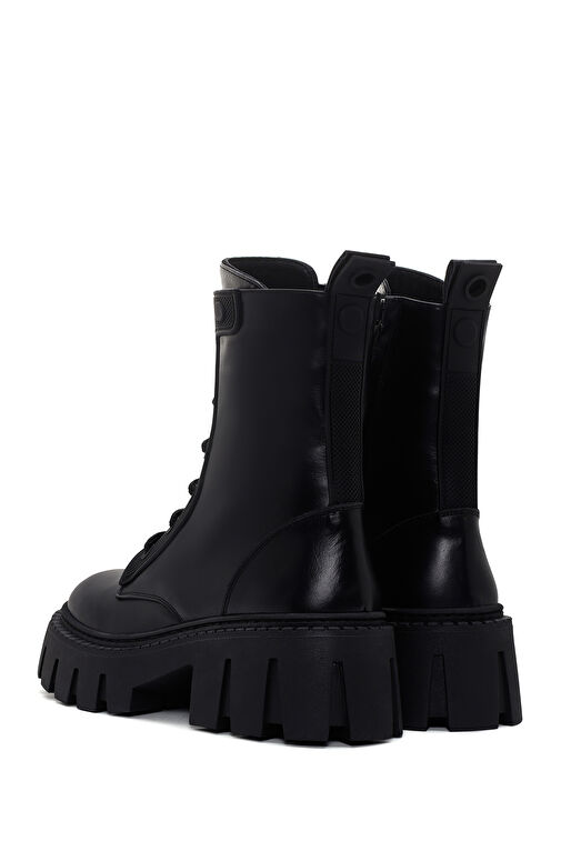 Kadın Siyah Fermuarlı Deri Postal Bot 24WFD1310MT - Görsel 8