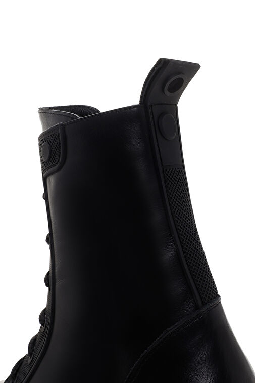 Kadın Siyah Fermuarlı Deri Postal Bot 24WFD1310MT - Görsel 9