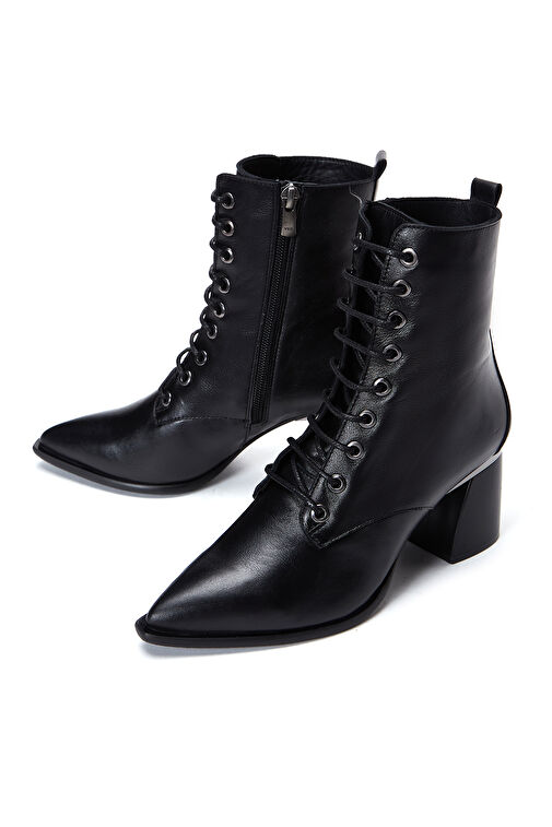 Derimod Derimod Kadın Siyah Fermuarlı Kalın Topuklu Deri Bot 24WFD131418 | Boyner Siyah - 8. görsel