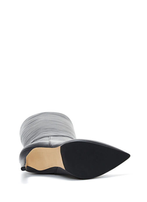 Kadın Siyah İnce Topuklu Deri Çizme 24WFD132318 - Görsel 7