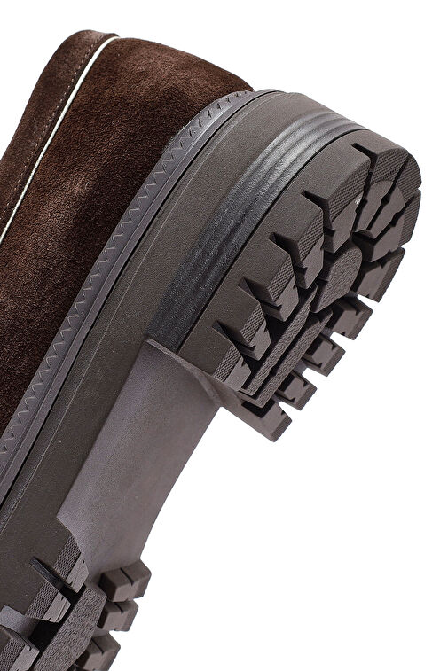 Derimod Derimod Kadın Kahverengi Kalın Tabanlı Süet Deri Maskülen Loafer 24WFD184110 | Boyner Kahverengi - 9. görsel