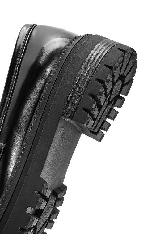 Derimod Siyah Kadın Deri Loafer 24WFD184122 - Görsel 9