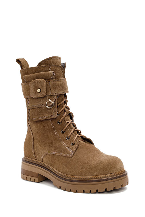 Derimod Derimod Kadın Taba Fermuarlı Süet Deri Postal Bot 24WFD185710 | Boyner Taba - 9. görsel