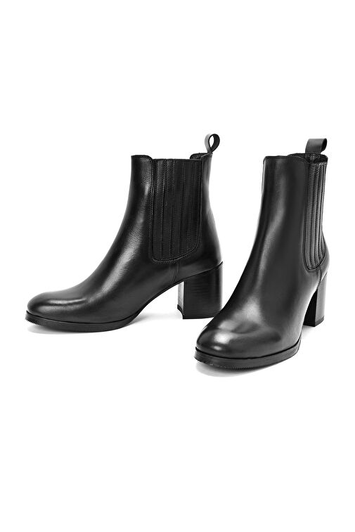 Derimod Derimod Kadın Siyah Kalın Topuklu Deri Chelsea Bot 24WFD186418 | Boyner Siyah - 4. görsel