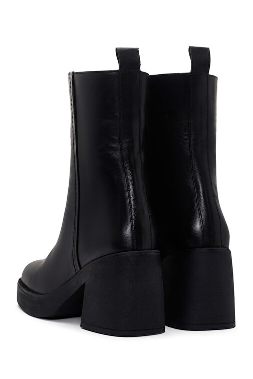 Derimod Derimod Kadın Siyah Kalın Topuklu Fermuarlı Deri Bot 24WFD200118 | Boyner Siyah - 8. görsel