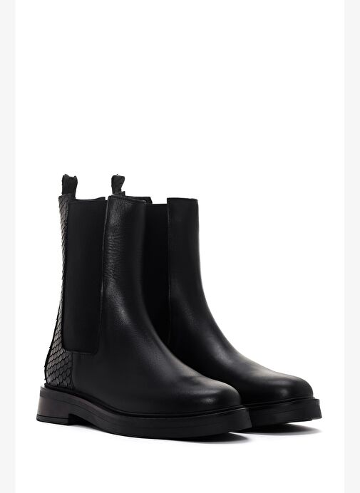 Kadın Siyah Deri Chelsea Bot 25WFD200414 - Görsel 5