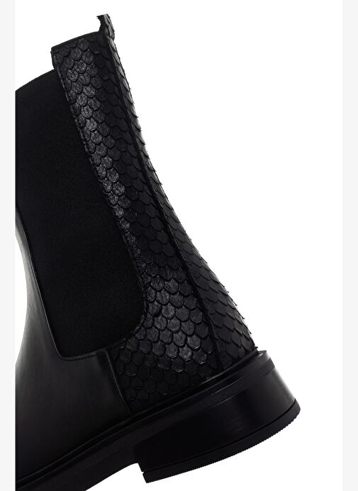 Kadın Siyah Deri Chelsea Bot 25WFD200414 - Görsel 7