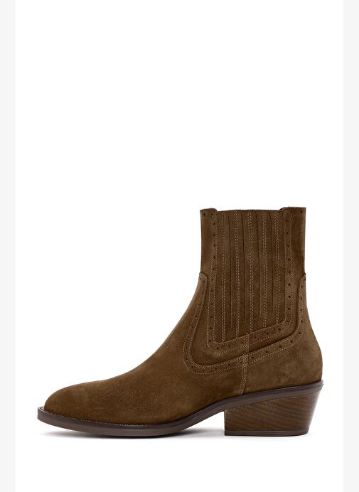 Kadın Taba Süet Deri Kovboy Bot 25WFD200510 - Görsel 3