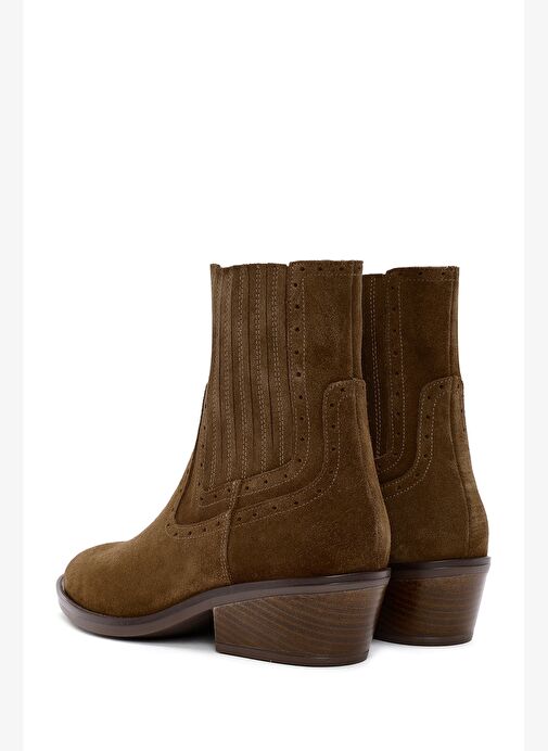 Kadın Taba Süet Deri Kovboy Bot 25WFD200510 - Görsel 7