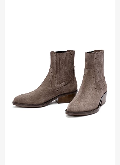 Kadın Vizon Süet Deri Kovboy Bot 25WFD200510 - Görsel 4