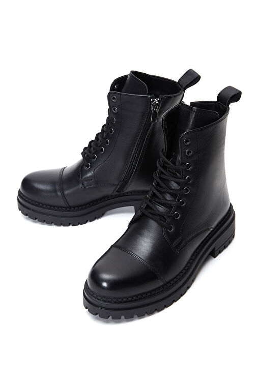 Derimod Derimod Kadın Siyah Fermuarlı Deri Postal Bot 24WFD510218 | Boyner Siyah - 4. görsel
