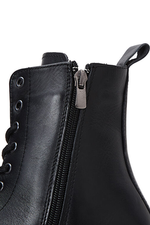 Derimod Derimod Kadın Siyah Fermuarlı Deri Postal Bot 24WFD510218 | Boyner Siyah - 8. görsel