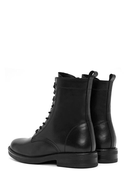 Kadın Siyah Fermuarlı Deri Postal Bot 24WFD511918 - Görsel 7