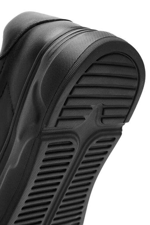 Erkek Siyah Bağcıklı Deri Sneaker 24WFD690218 - Görsel 9