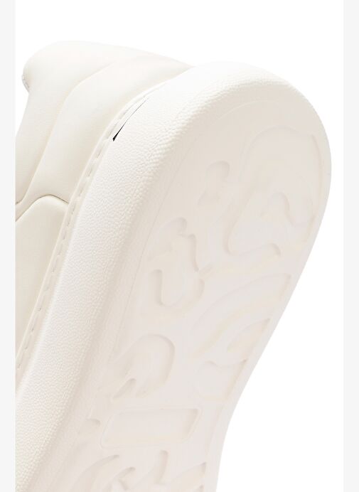 Erkek Beyaz Bağcıklı Kalın Tabanlı Deri Sneaker 25WFD690318 - Görsel 9