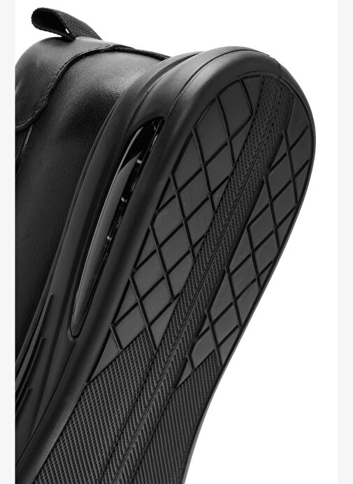 Erkek Siyah Bağcıklı Deri Sneaker 25WFD690518 - Görsel 9