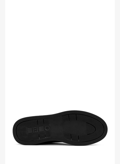Erkek Siyah Bağcıklı Deri Sneaker 25WFD691318 - Görsel 5