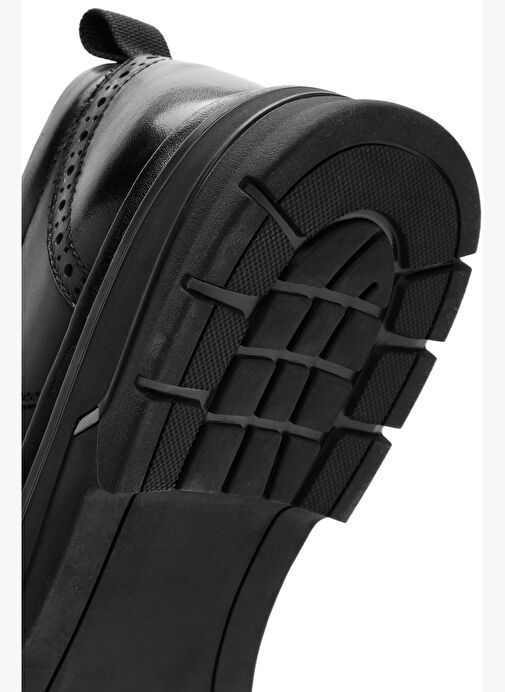 Erkek Siyah Bağcıklı Deri Casual Ayakkabı 25WFD691918 - Görsel 9