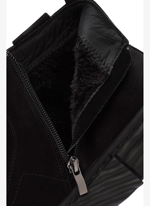 Erkek Siyah Fermuarlı Nubuk Spor Bot 25WFD6920V3 - Görsel 9