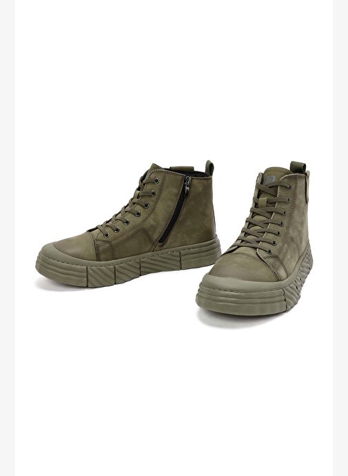 Erkek Haki Fermuarlı Nubuk Spor Bot 25WFD6920V3 - Görsel 4