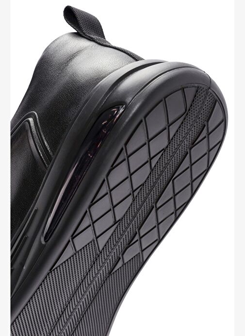 Erkek Siyah Bağcıklı Deri Sneaker 25WFD692418 - Görsel 9