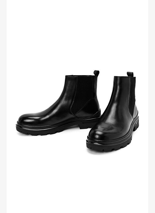 Erkek Siyah Deri Chelsea Bot 25WFD692818 - Görsel 4