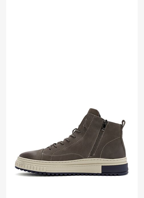 Erkek Vizon Fermuarlı Nubuk Deri Spor Bot 25WFD6929V3 - Görsel 3