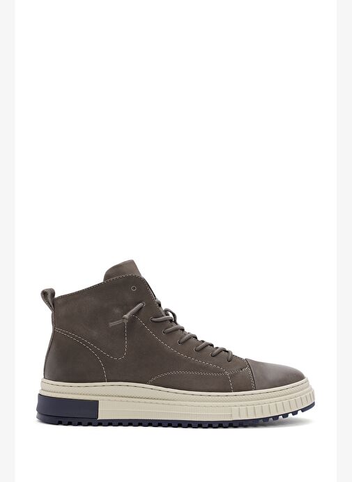 Erkek Vizon Fermuarlı Nubuk Deri Spor Bot 25WFD6929V3 - Görsel 2