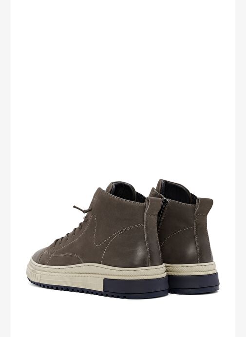 Erkek Vizon Fermuarlı Nubuk Deri Spor Bot 25WFD6929V3 - Görsel 7