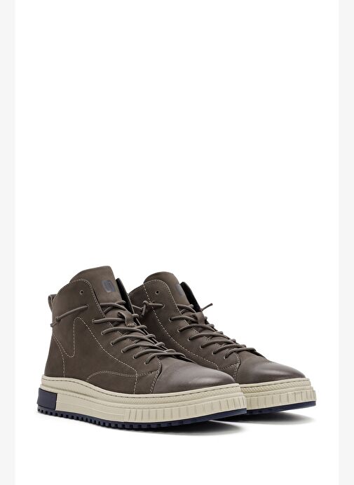 Erkek Vizon Fermuarlı Nubuk Deri Spor Bot 25WFD6929V3 - Görsel 5