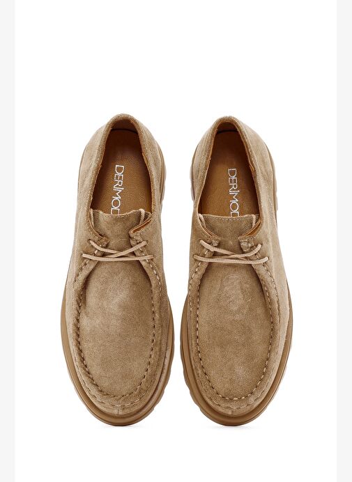 Kadın Vizon Bağcıklı Süet Deri Maskülen Ayakkabı 25AFD420010 - Görsel 8