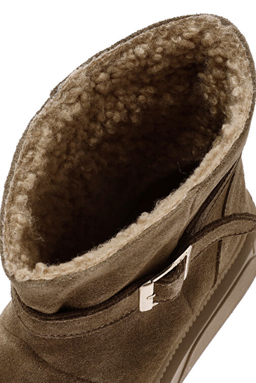 Kadın Kahverengi Kalın Tabanlı Süet Deri Bot 24WFD421010 - Görsel 4