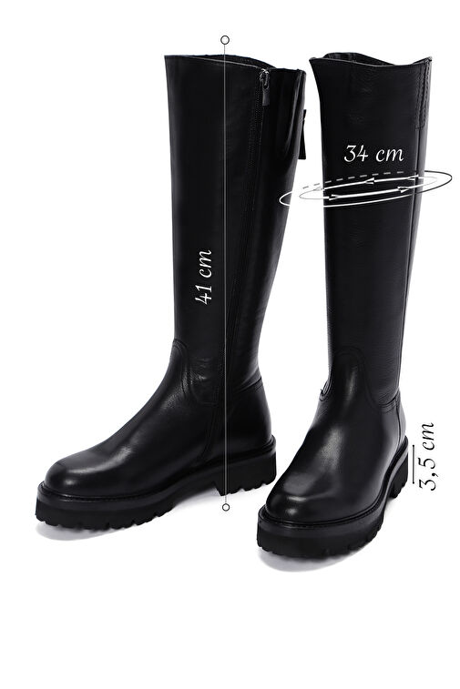 Derimod Derimod Kadın Siyah Fermuarlı Deri Çizme 24WFD2807FT Bot | Boyner Siyah - 3. görsel