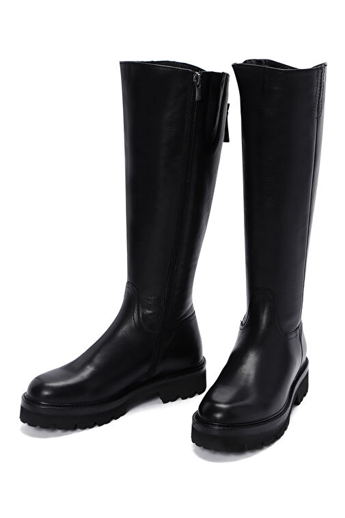 Derimod Derimod Kadın Siyah Fermuarlı Deri Çizme 24WFD2807FT Bot | Boyner Siyah - 4. görsel