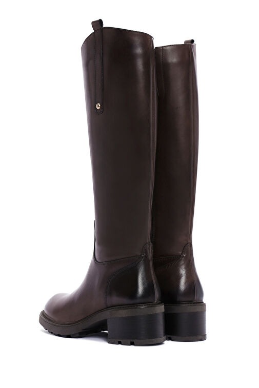 Derimod Derimod Kadın Kahverengi Fermuarlı Kısa Topuklu Deri Çizme 24WFD280918 Bot | Boyner Kahverengi - 7. görsel