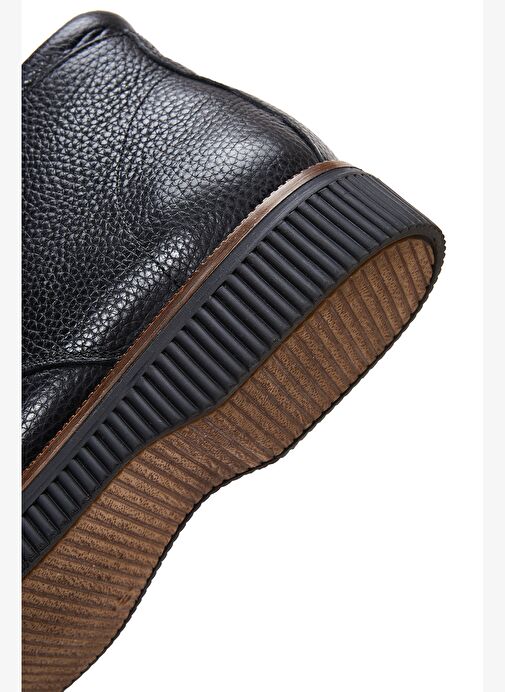 Erkek Siyah Bağcıklı Deri Bot 25WFD6104FT - Görsel 9